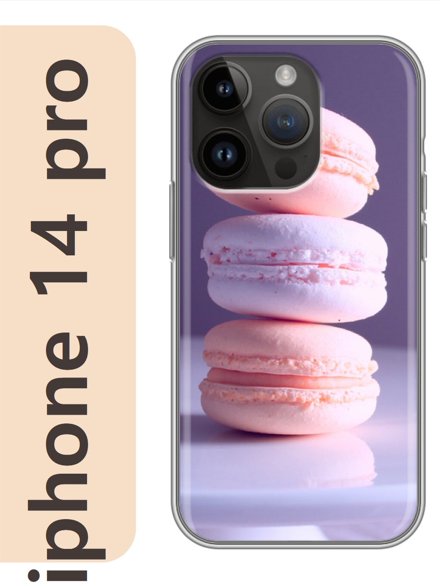

Чехол на Apple Iphone 14 pro макаруны 128, Прозрачный, Iphp14swts