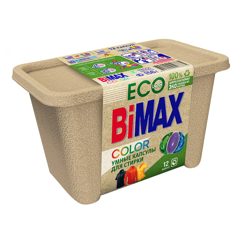Капсулы BiMax Eco Color для стирки цветных вещей 12 шт