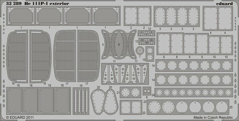 

Фототравление Eduard 32289 He 111P-1 экстерьер 1/32