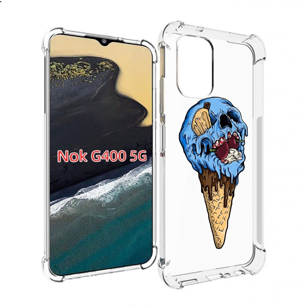

Чехол MyPads мороженное череп для Nokia G400 5G, Прозрачный, Tocco