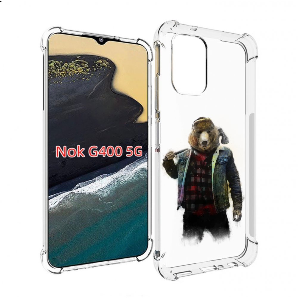 

Чехол MyPads медведь с топором для Nokia G400 5G, Прозрачный, Tocco