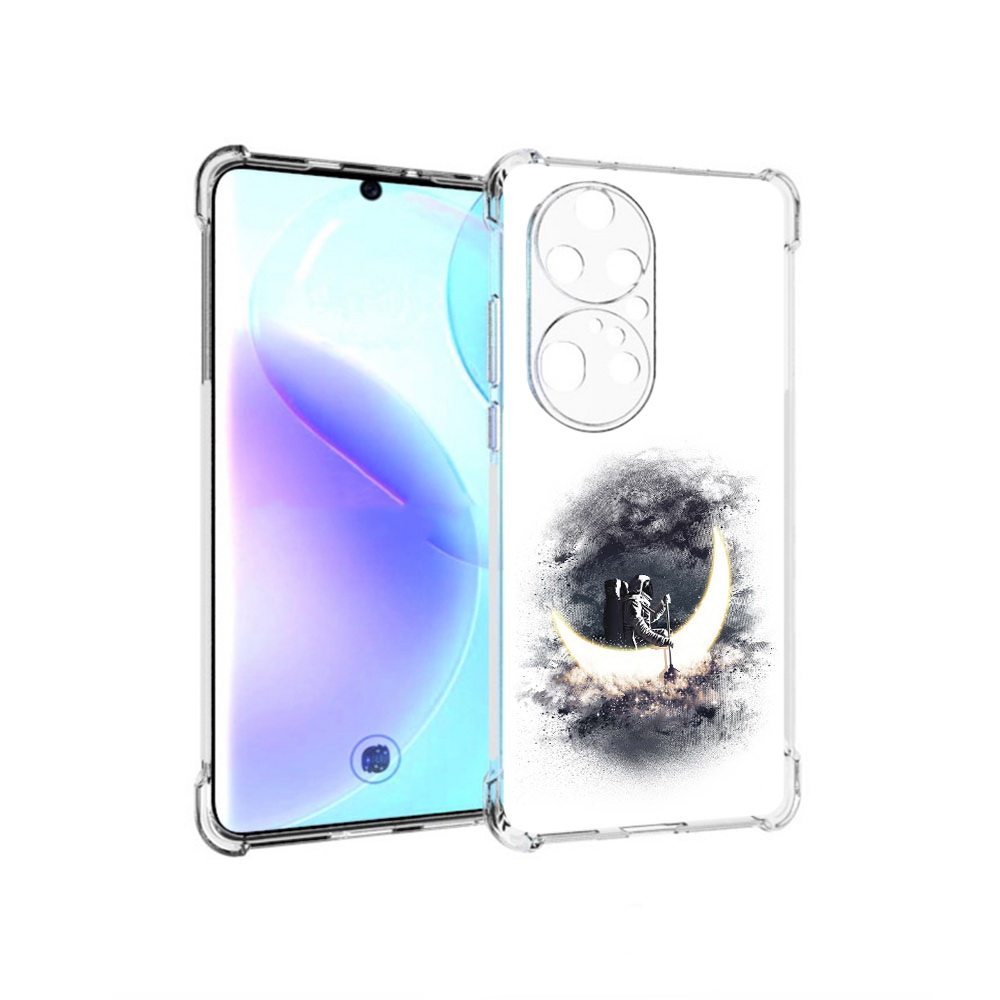 

Чехол MyPads Tocco для Huawei P50 Pro лунный путешественник, Прозрачный, Tocco