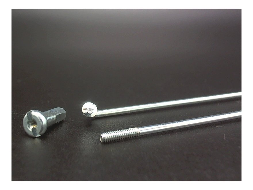 

Спицы оцинкованные 2,0мм 14GX294мм с ниппелями 1/2", 144 шт., Серебристый