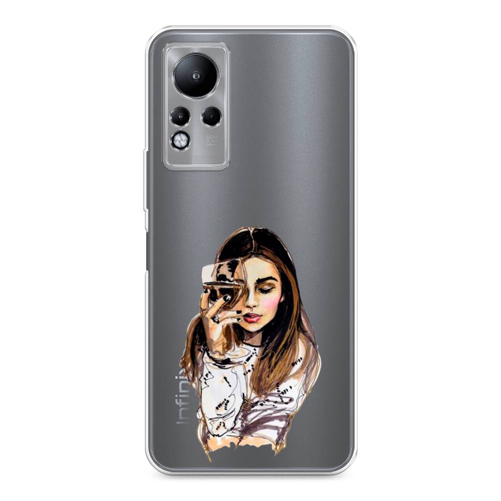 

Чехол Awog на Infinix Note 11 "Девушка с бокалом", Разноцветный, 3100450-7