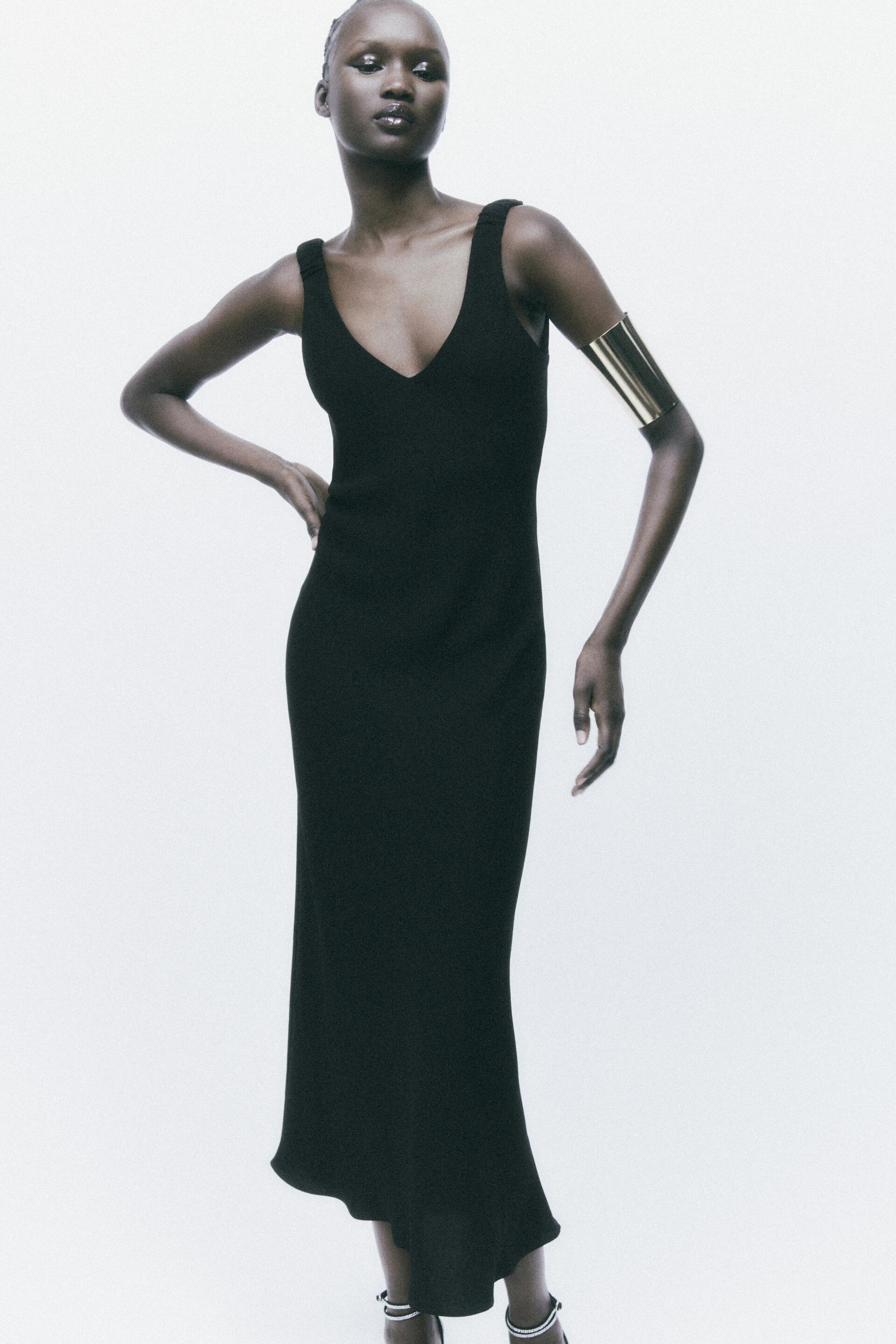 Платье женское ZARA 07803616 черное XL (доставка из-за рубежа)