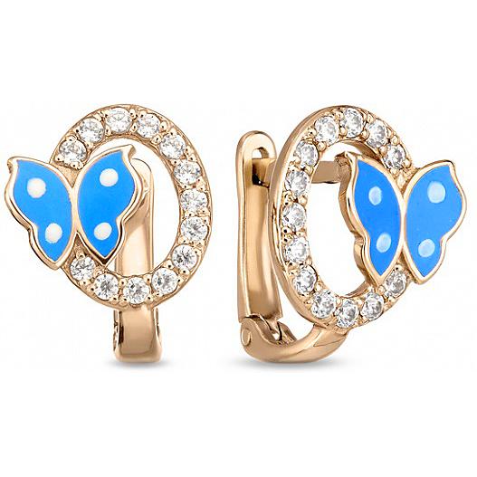 

Серьги женские из золота Лукас-Голд E01-C-EL-59442-Z, эмаль/фианит, E01-C-EL-59442-Z