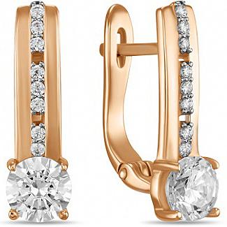 

Серьги женские из золота Лукас-Голд E01-C-SW-59730-Z, фианит/swarovski, E01-C-SW-59730-Z