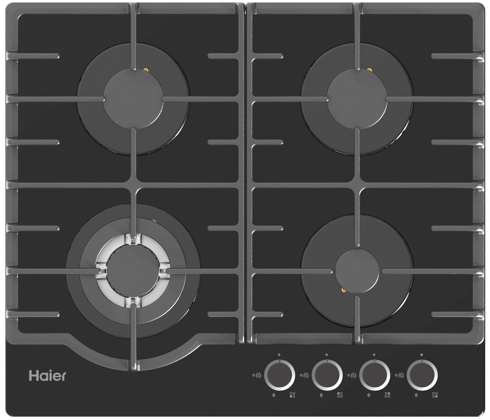 Встраиваемая варочная панель газовая Haier HHX-G64RFB черный