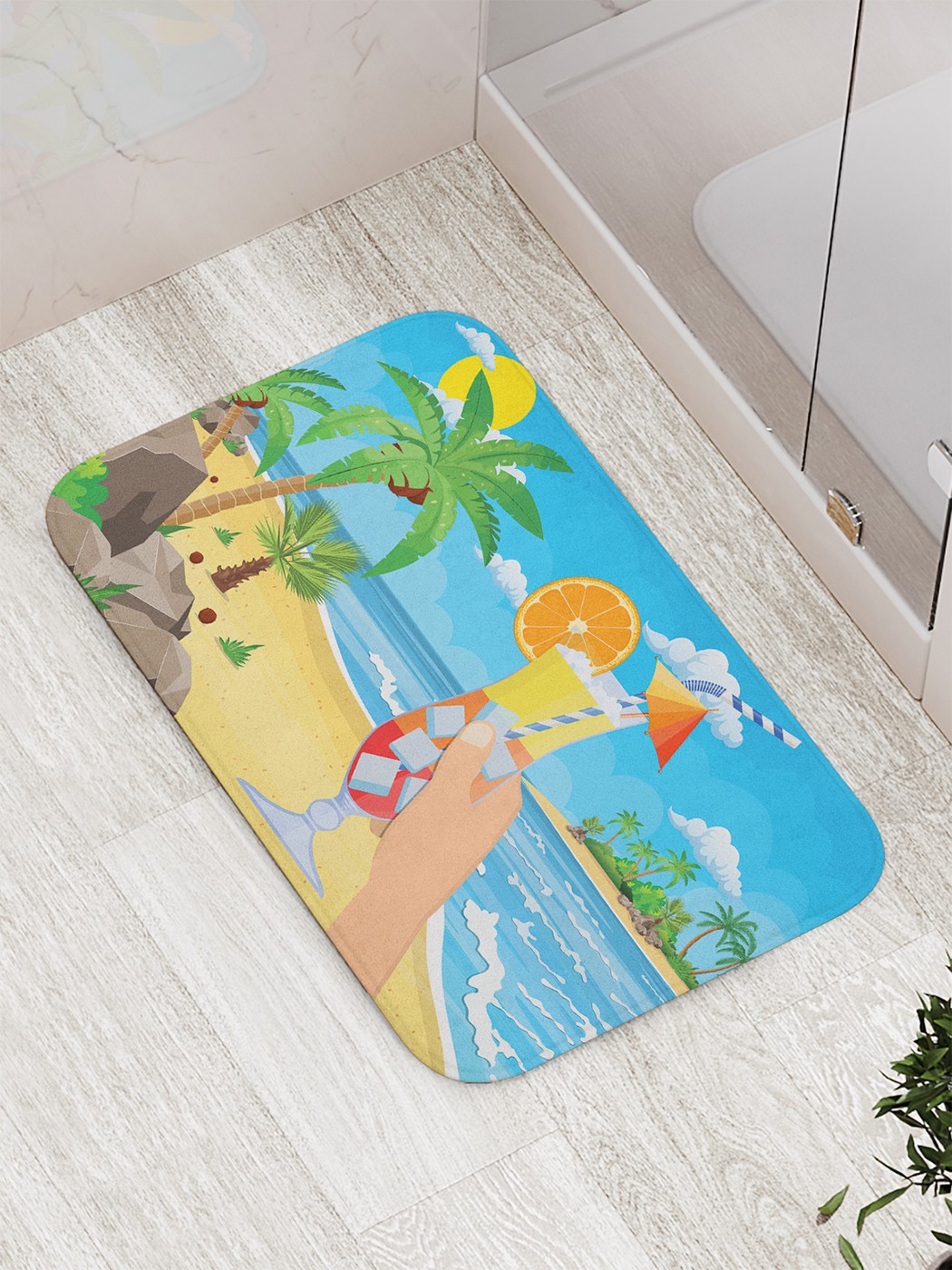 

bath_70293 Коврик противоскользящий для ванной, сауны, бассейна, 77х52 см