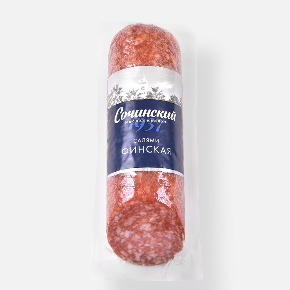 

Колбаса сырокопченая Сочинский мясокомбинат салями, финская, в вакууме, 260 г