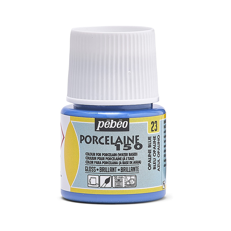 

Краска по фарфору и керамике Pebeo под обжиг глянцевая Porcelaine 150 синий опаловый
