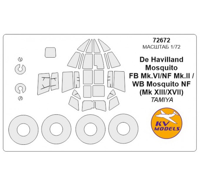

Набор KV Models 1/72 окрасочных масок De Havilland Mosquito FB Mk VI, NF Mk II, WB M