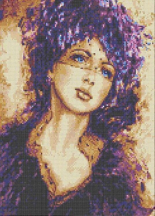 

Рисунок на ткани «Девушка под вуалью»
