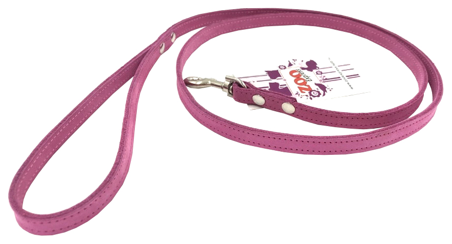 

Поводок Zooexpress Color Line двухслойный из нубука розовый 10 ммх1,2 м