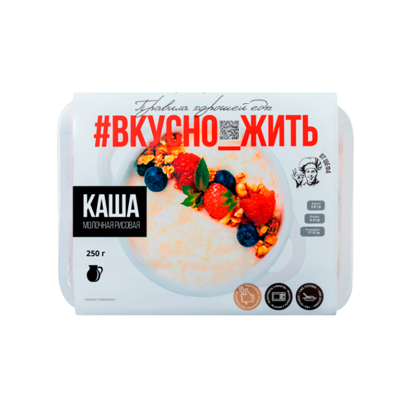 

Каша рисовая Вкусно Жить молочная 250 г