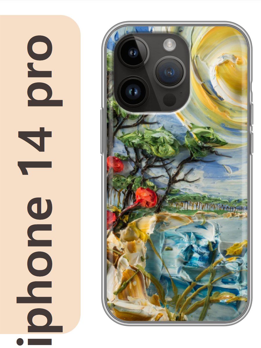 

Чехол на Apple Iphone 14 pro картина маслом цветы 063, Прозрачный, Iphp14kart