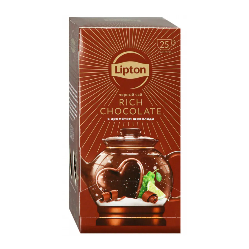 Чай черный Lipton Rich Сhocolate в пакетиках 1,5 г х 25 шт