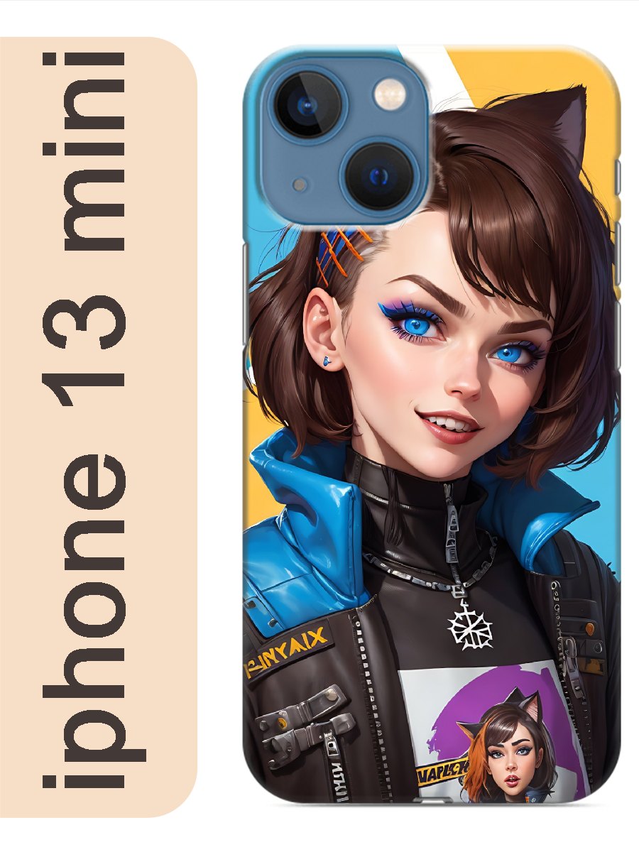 

Чехол на Apple Iphone 13 mini девушка с ушками 974, Прозрачный, Iphm13anim