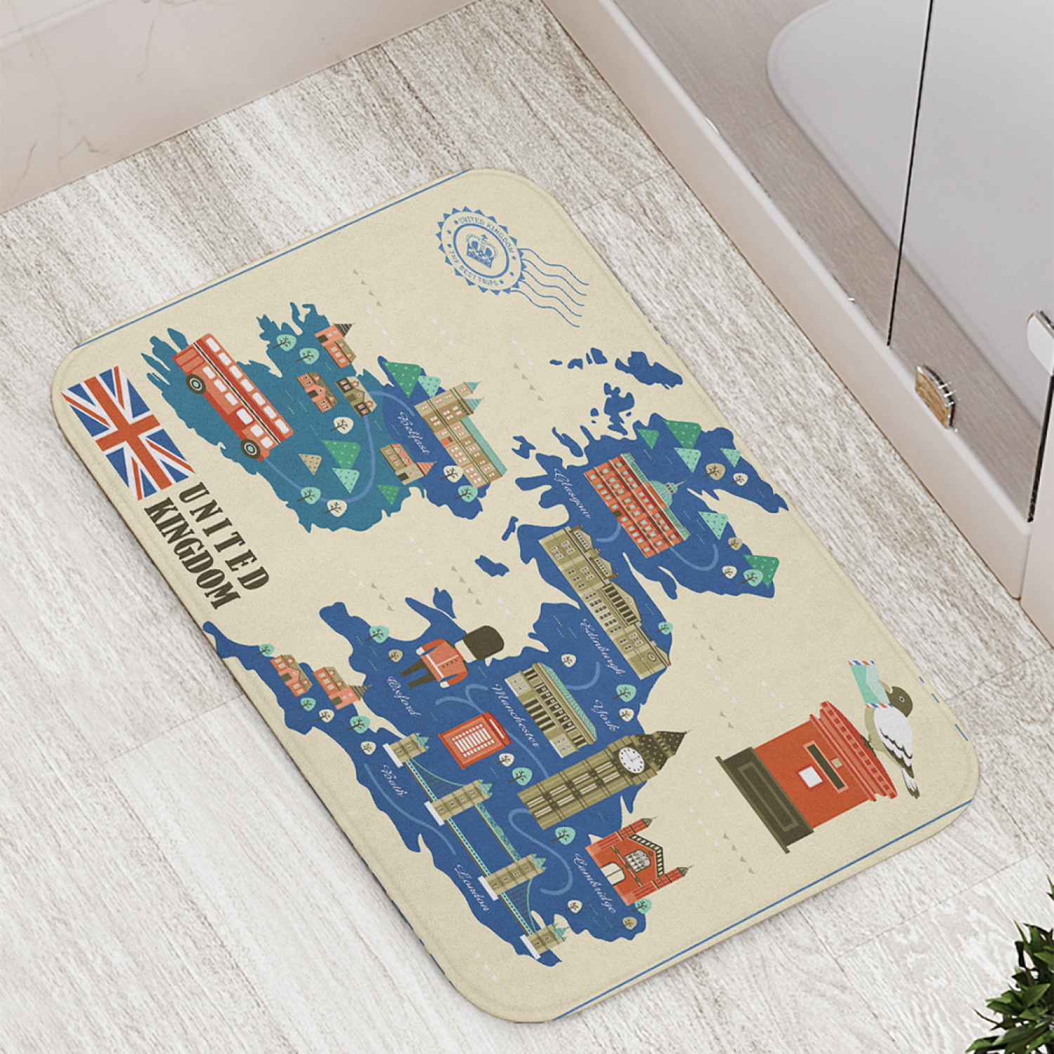 

Коврики для ванной и туалета bath_91776 Достопримечательности Великобритании на карте, Достопримечательности Великобритании на карте