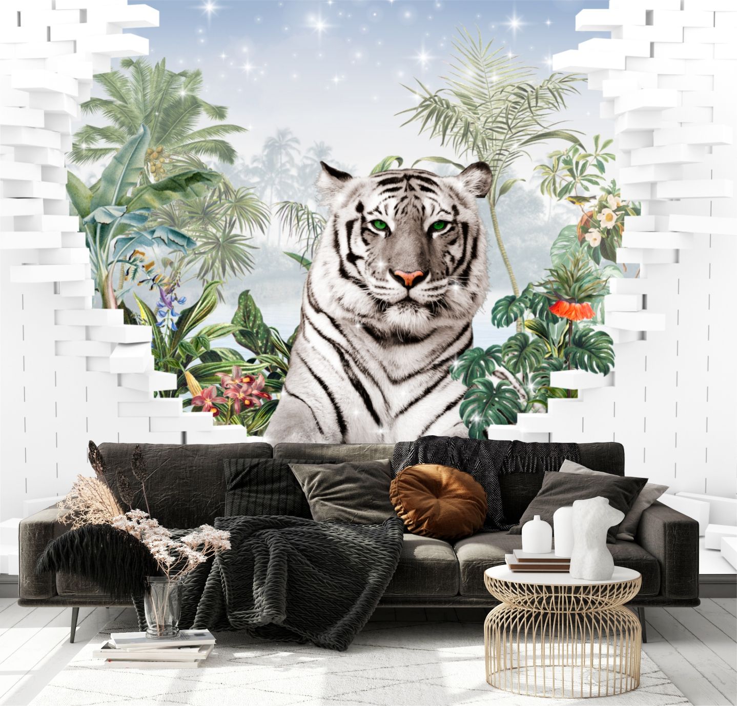 фото Фотообои dekor vinil с животными "3d тигр" 300х270 см