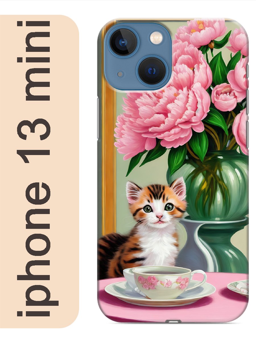 

Чехол на Apple Iphone 13 mini котенок за столом 945, Прозрачный, Iphm13cats