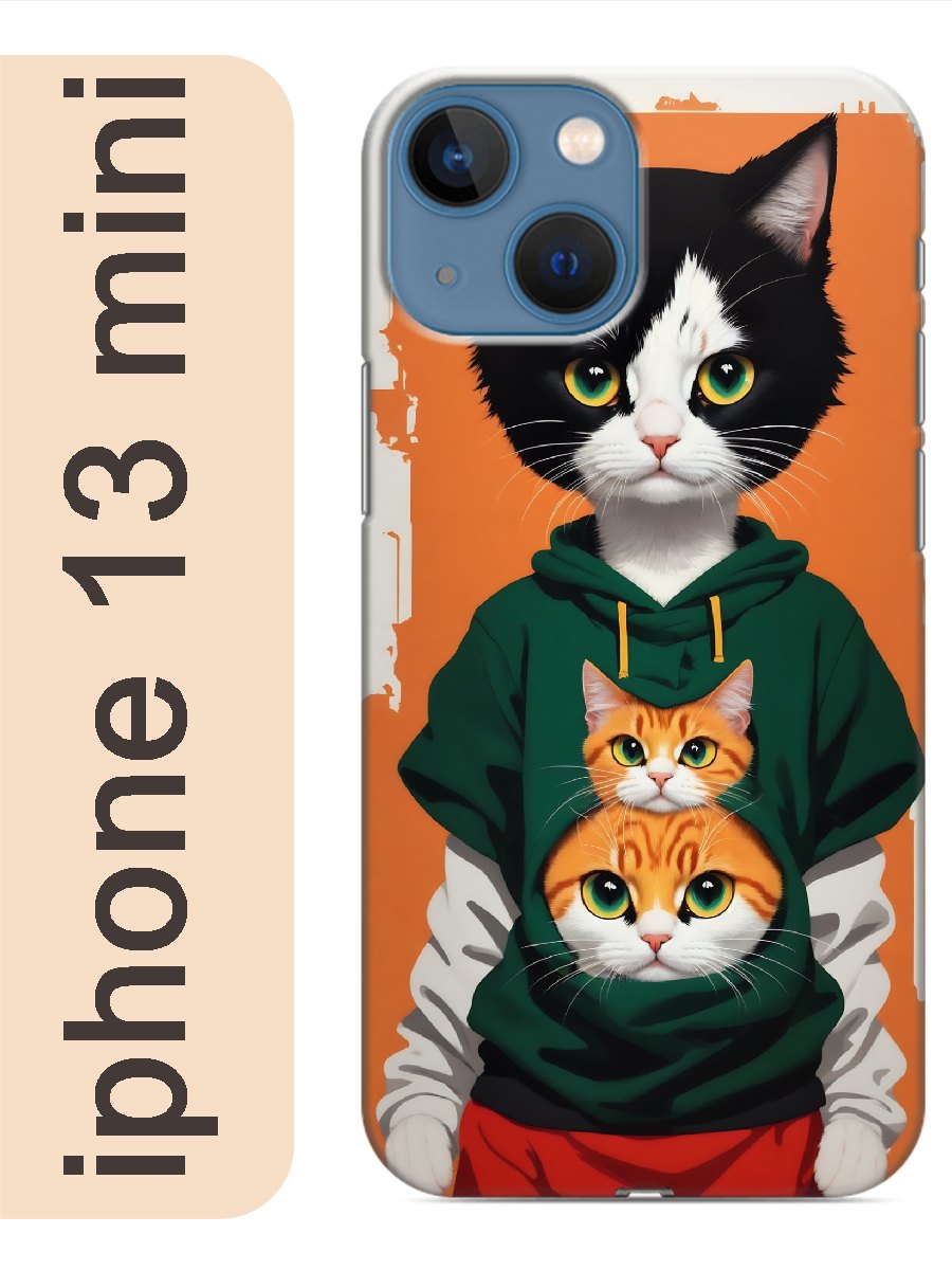 

Чехол на Apple Iphone 13 mini кот в одежде 943, Прозрачный, Iphm13cats