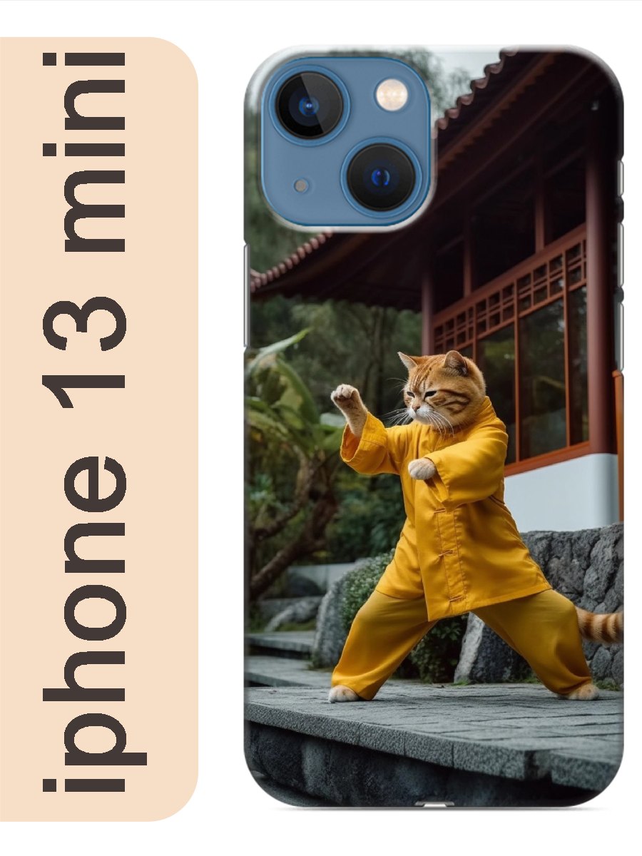 

Чехол на Apple Iphone 13 mini кунг фу кот 942, Прозрачный, Iphm13cats