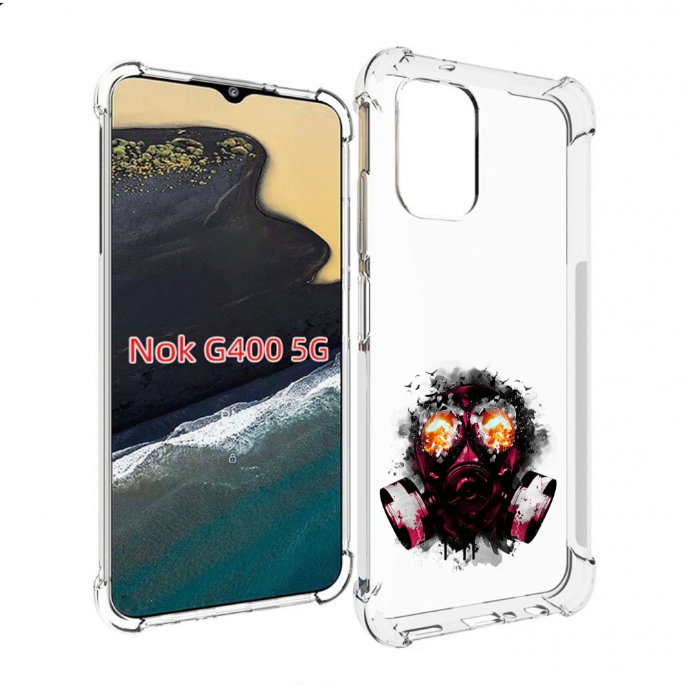 

Чехол MyPads красный противогаз для Nokia G400 5G, Прозрачный, Tocco