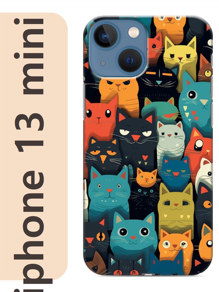 

Чехол на Apple Iphone 13 mini коты фон 916, Прозрачный, Iphm13cats