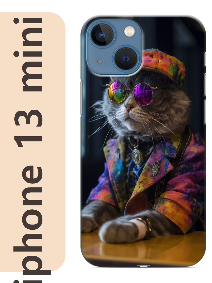 

Чехол на Apple Iphone 13 mini кот в очках 907, Прозрачный, Iphm13cats