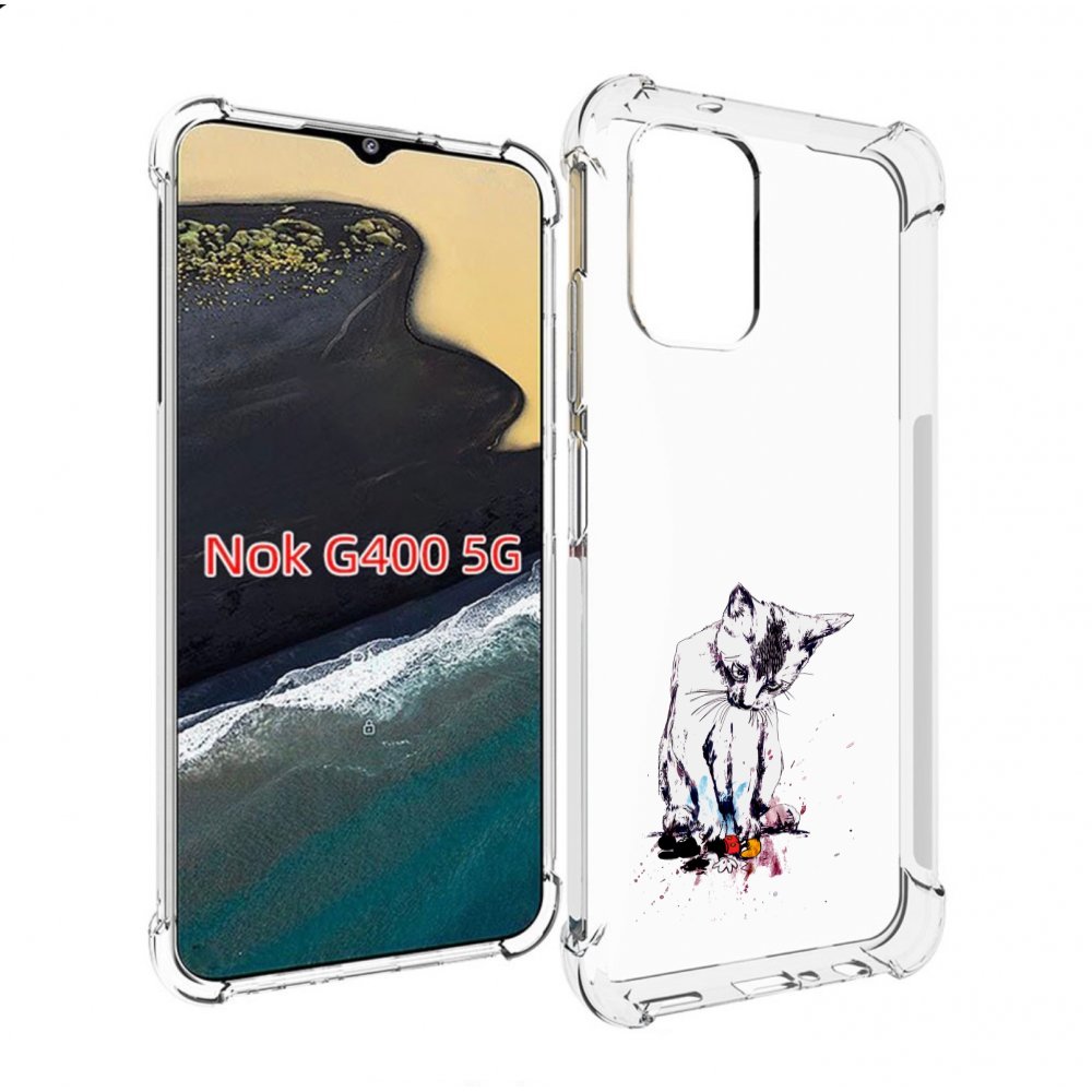 

Чехол MyPads кот и микки для Nokia G400 5G, Прозрачный, Tocco