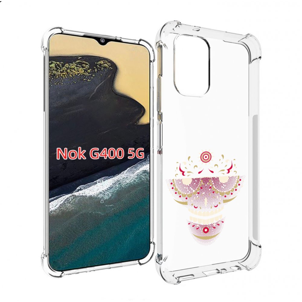 Чехол MyPads карнавальный скелет абстракция для Nokia G400 5G