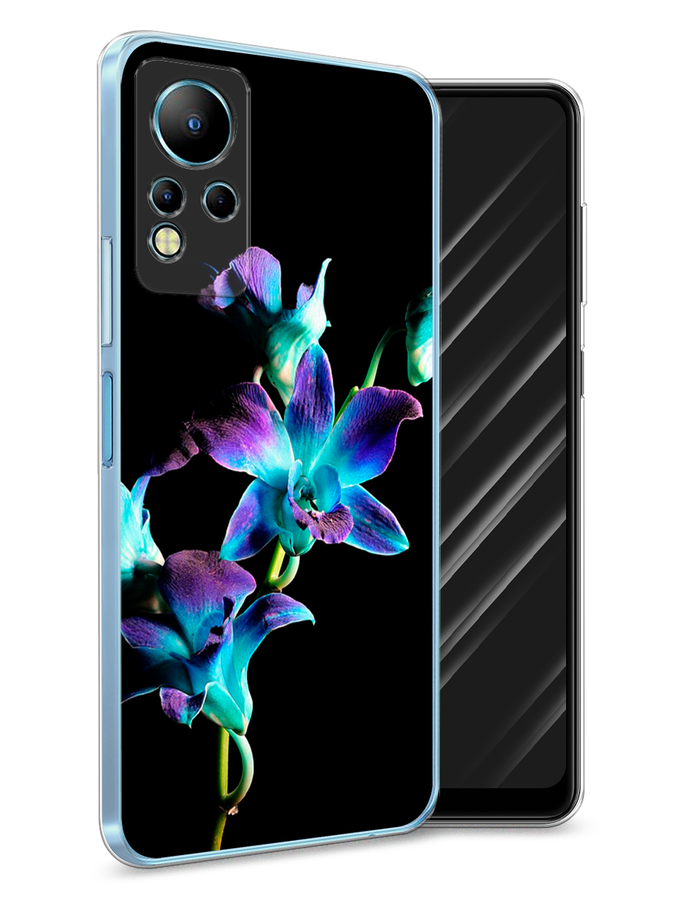 

Чехол Awog на Infinix Note 11 "Синий цветок на черном", Разноцветный, 3100450-8