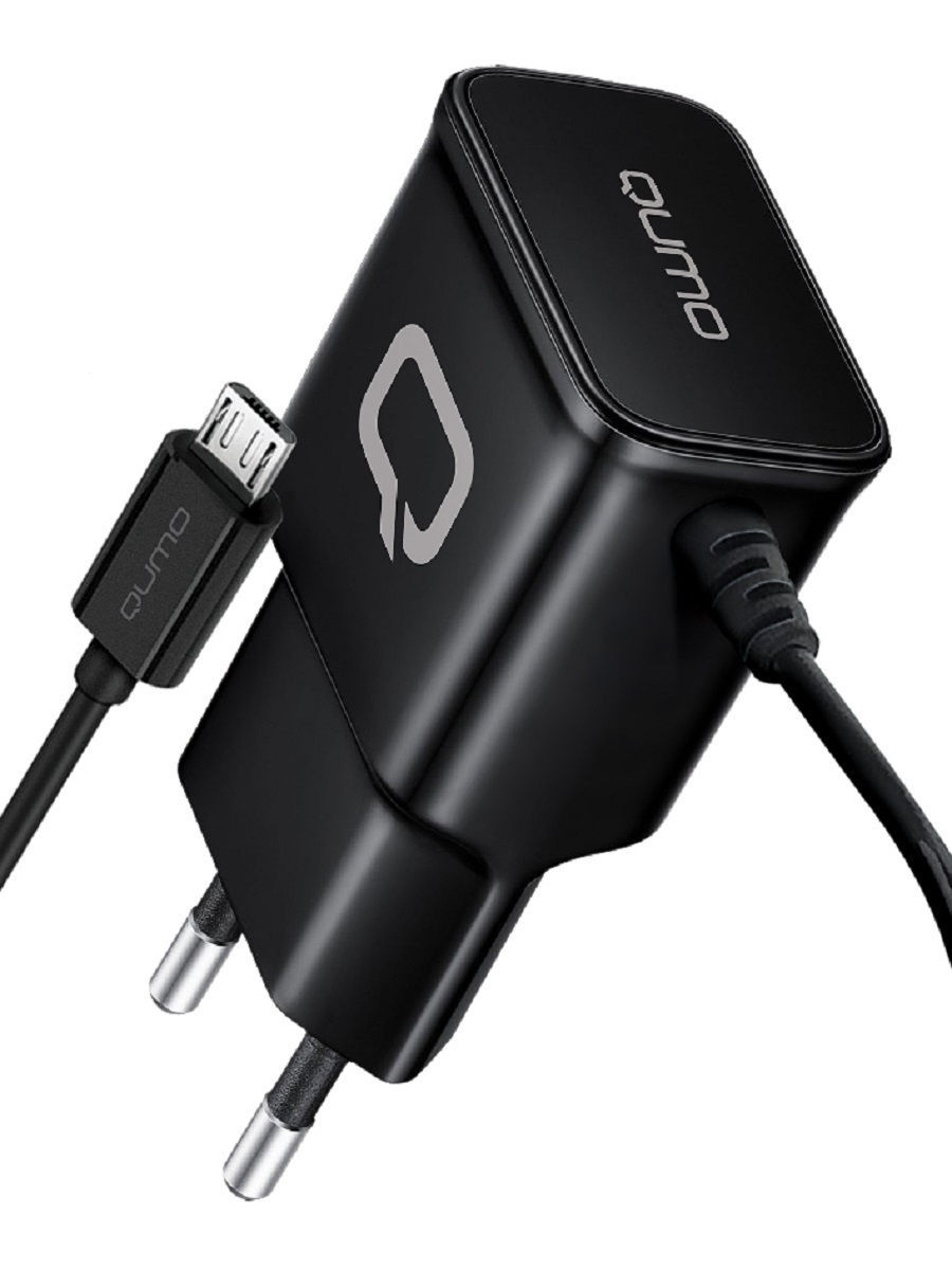 Сетевое зарядное устройство Qumo Charger 0024 220В 5В 2,1А Micro USB Black