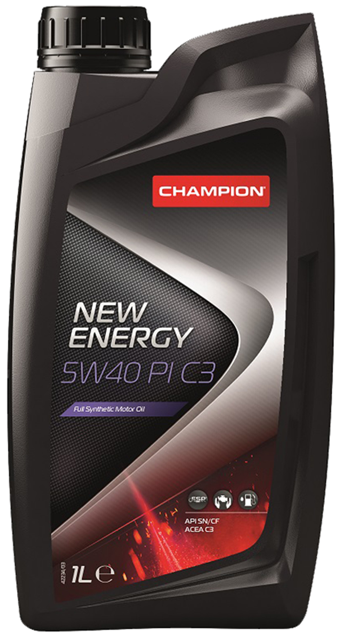 Масло мот. CHAMPION NEW ENERGY 5W40 PI C3, ACEA: C3-12, API: SN/CF (1л) синт.