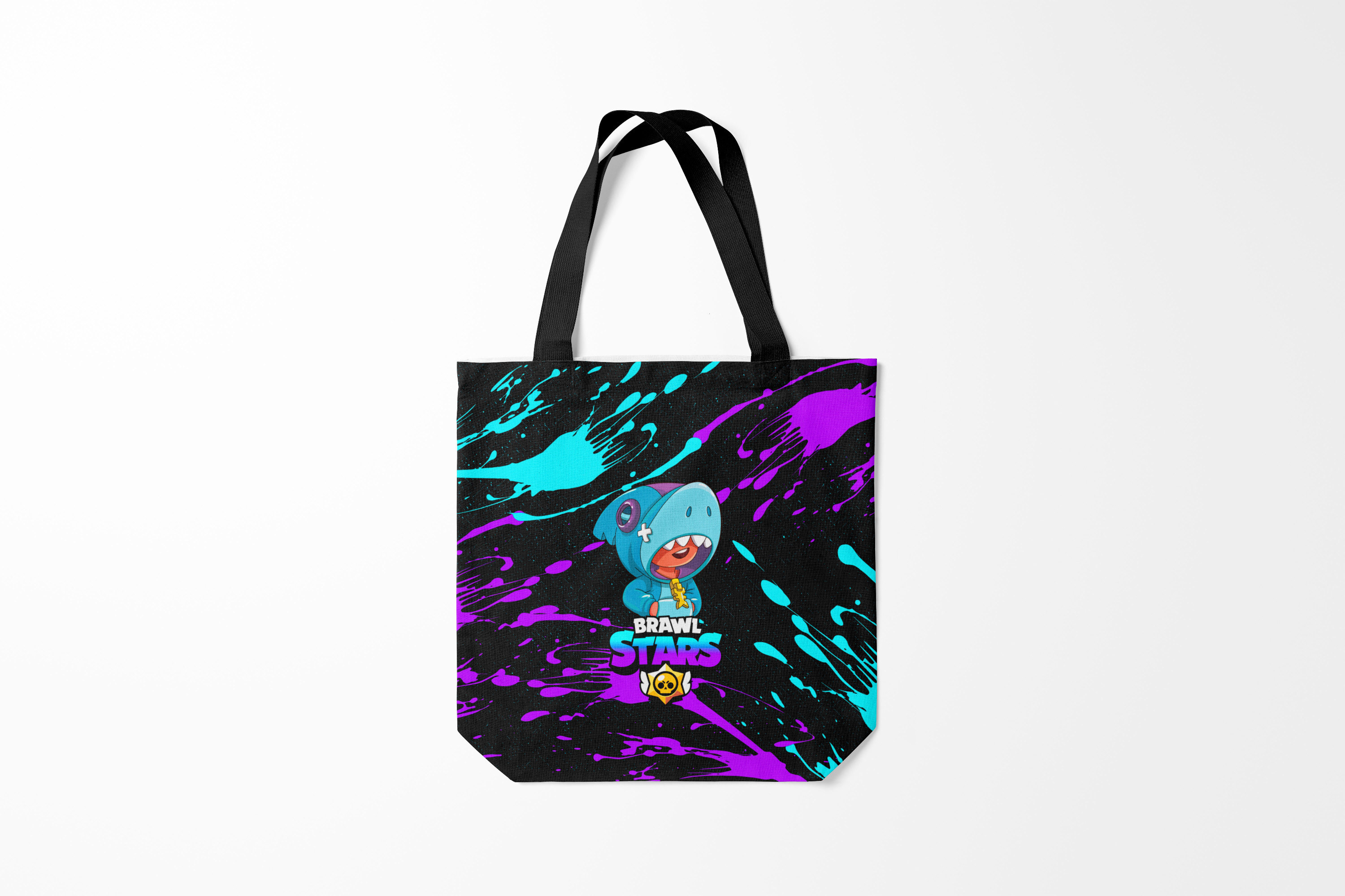 

Сумка шoппер унисекс Burnettie Brawl Stars LEONS HARK., черный, Brawl Stars LEONS HARK.