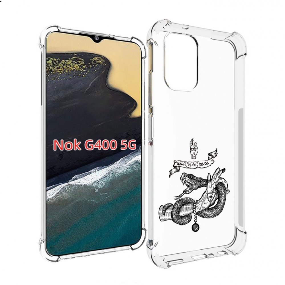 

Чехол MyPads змея на руке рисунок для Nokia G400 5G, Прозрачный, Tocco