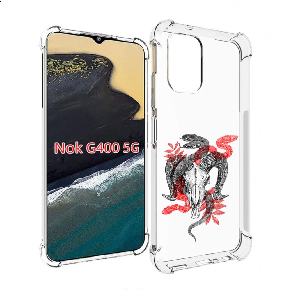 

Чехол MyPads змея в черепе рисунок для Nokia G400 5G, Прозрачный, Tocco