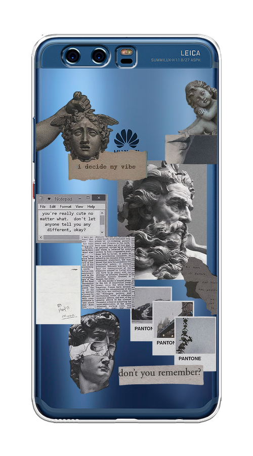 

Чехол на Huawei P10 Plus "Коллаж греческие скульптуры", Бежевый;серый, 62350-1