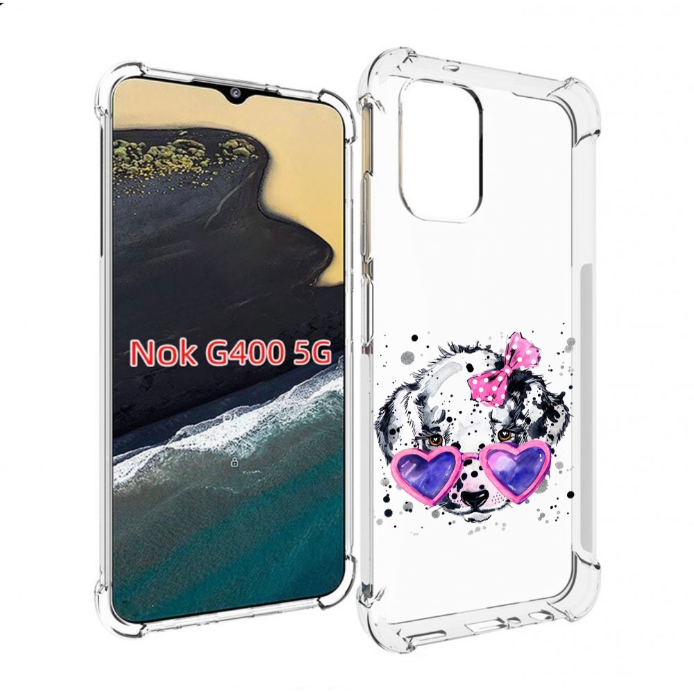 

Чехол MyPads долматинец в очках для Nokia G400 5G, Прозрачный, Tocco