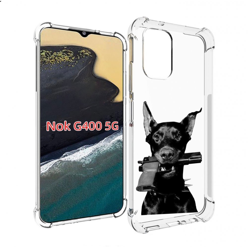 

Чехол MyPads доберман с пистолетом для Nokia G400 5G, Прозрачный, Tocco