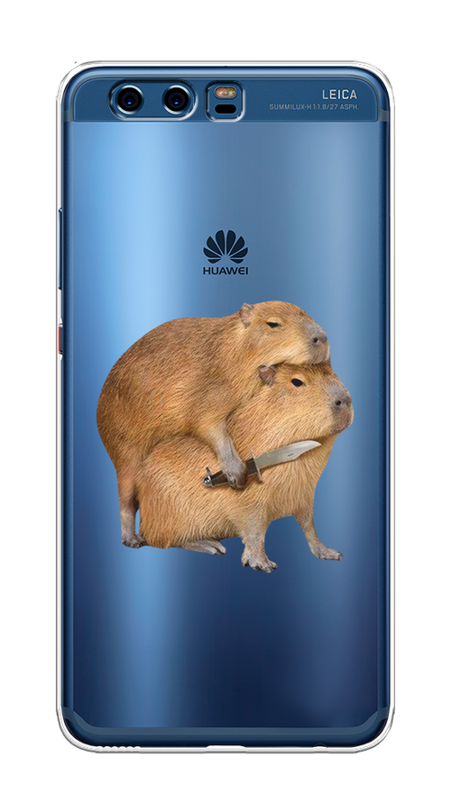 

Чехол на Huawei P10 Plus "Капибара с ножом", Бежевый, 62350-1