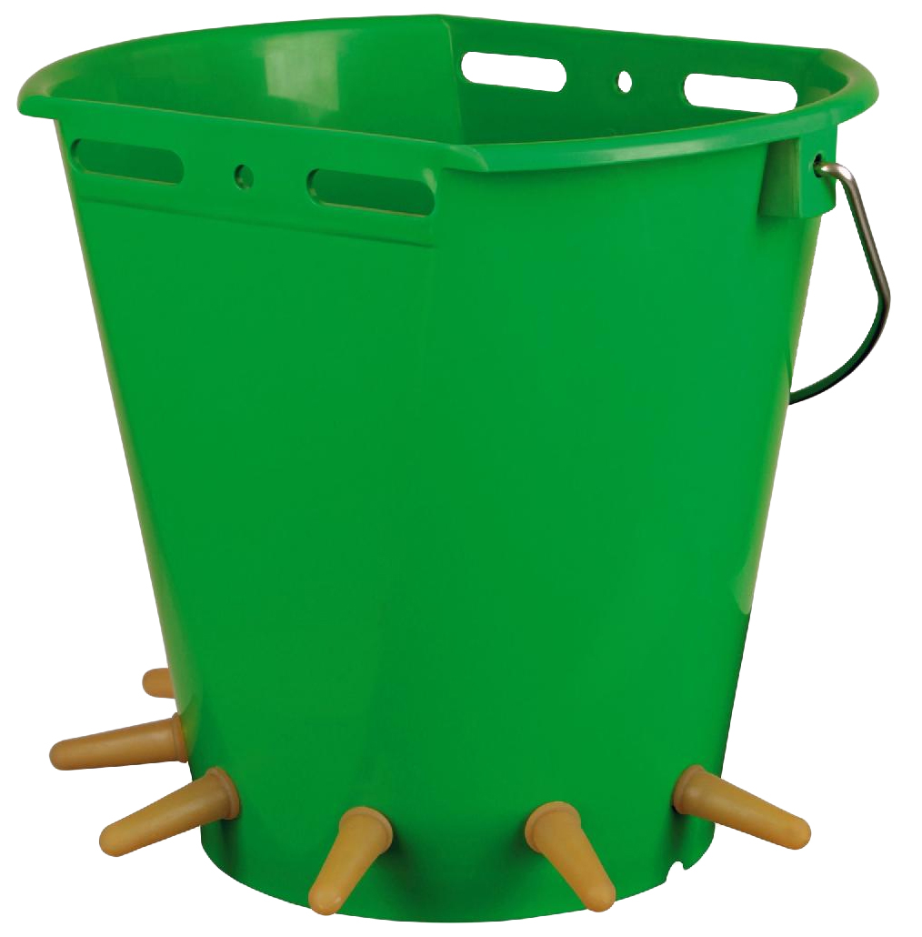 Ведро для выпойки ягнят Kerbl, пластиковое, с 6 сосками