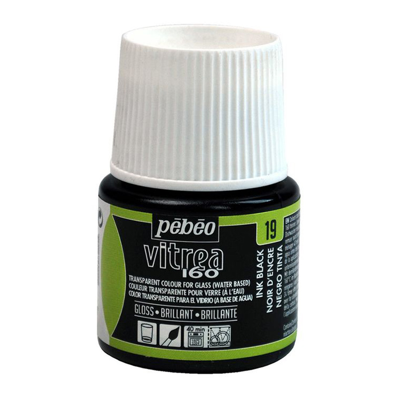 

Краска по стеклу Pebeo под обжиг, глянцевая, Vitrea 160, цвет: черные чернила, Разноцветный