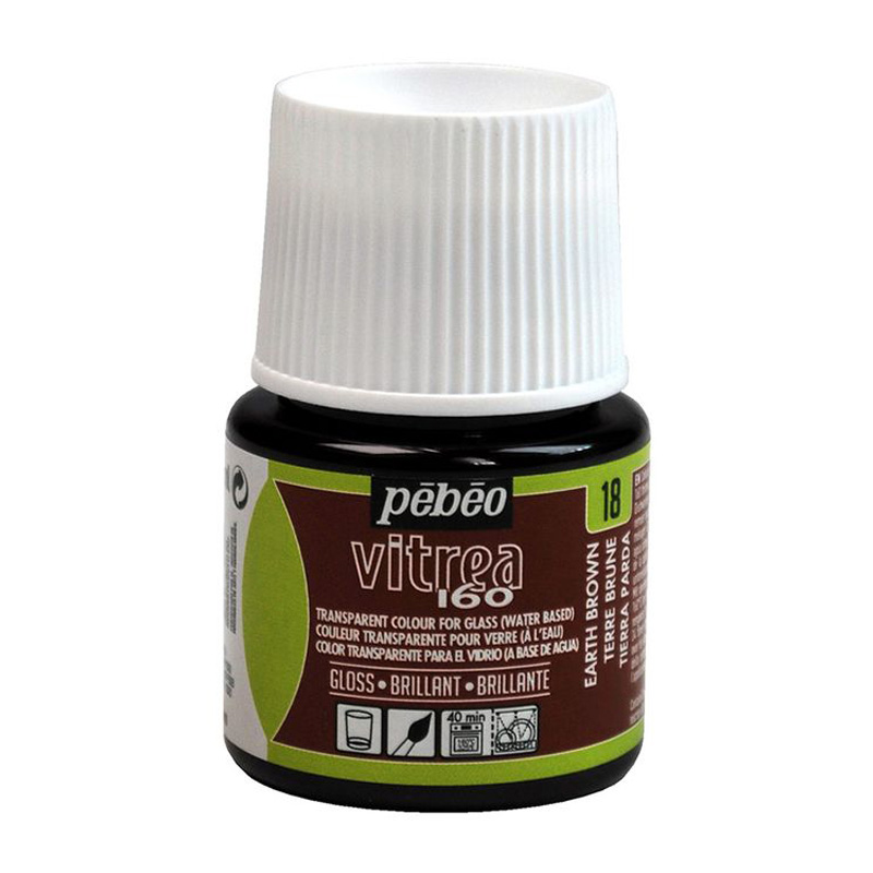 

Краска по стеклу Pebeo под обжиг, глянцевая, Vitrea 160, цвет: коричневая земля, Коричневый