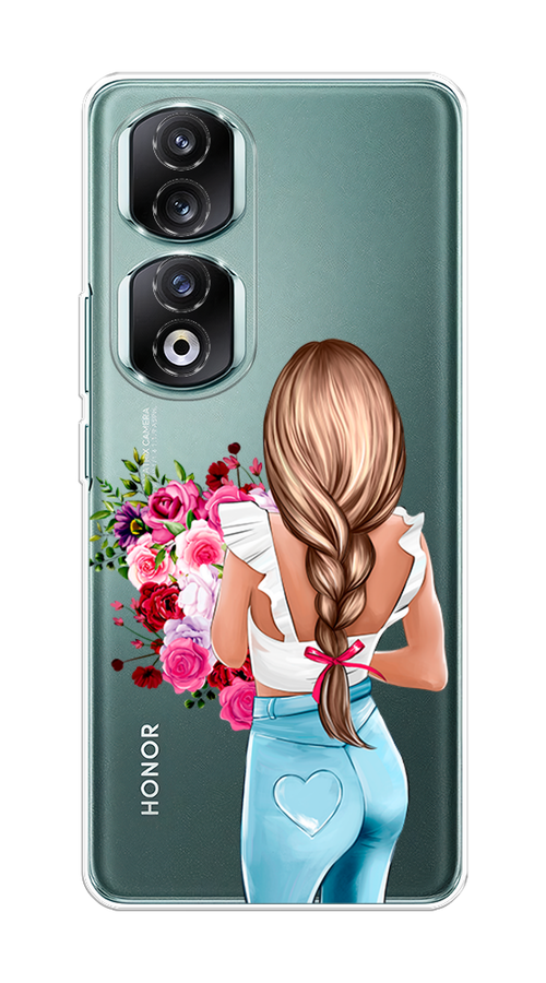 

Чехол на Honor 90 Pro "Девушка с цветами", Коричневый;розовый;бирюзовый, 6121550-6