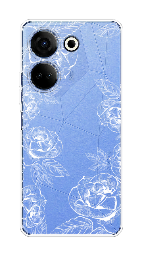 

Чехол на Tecno Camon 20 "Розы графика", Черный;серый, 304150-2