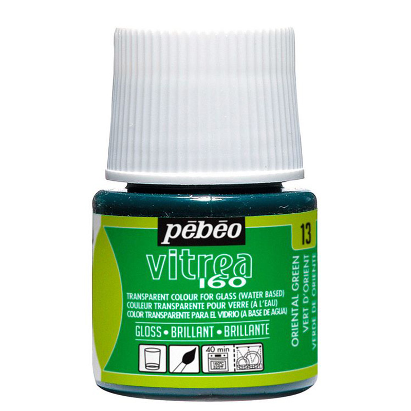 

Краска по стеклу Pebeo под обжиг, глянцевая, Vitrea 160, цвет: зеленый восточный