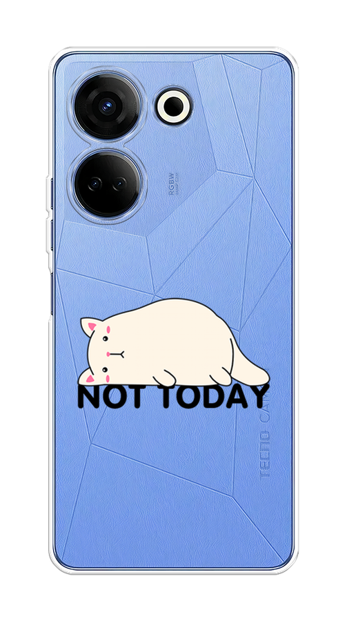 

Чехол на Tecno Camon 20 "Cat not today", Белый;розовый;черный, 304150-1