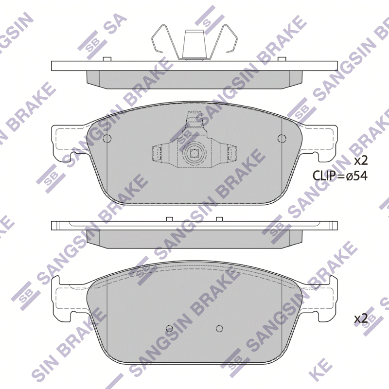

Тормозные колодки Sangsin brake передние sp1886